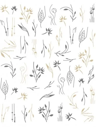 Nagelsticker - Aufkleber selbstklebend - Nail Sticker - gold Herbst Blätter Äster Ast